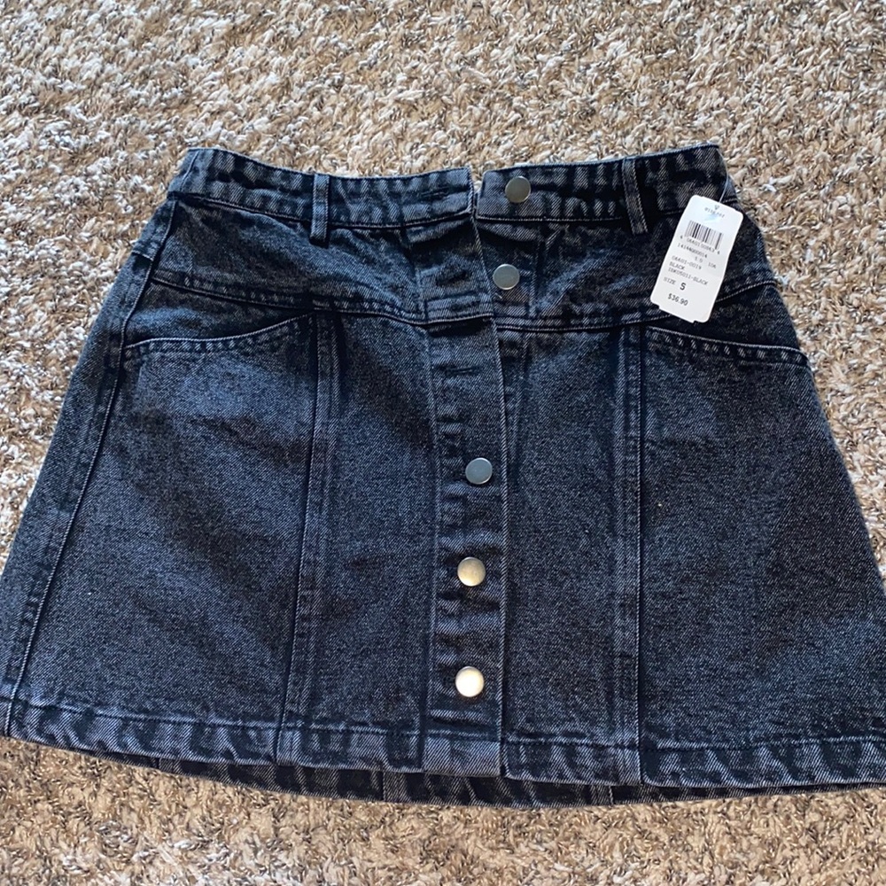 windsor black denim skirt